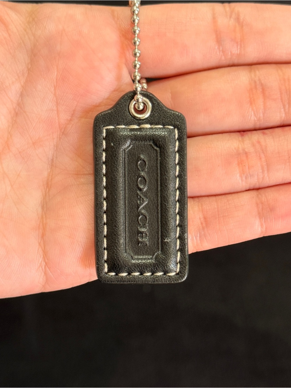 2" Medium Y2K Coach Leather Key Fob Bag Charm Keychain Hang Tag/Hangtag